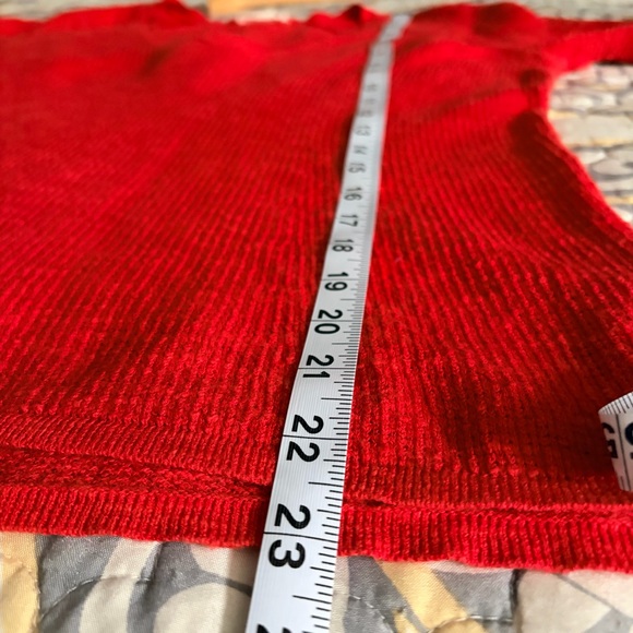 Eileen Fisher Red V Neck Linen Sweater Top, Petite Large - Picture 7 of 11